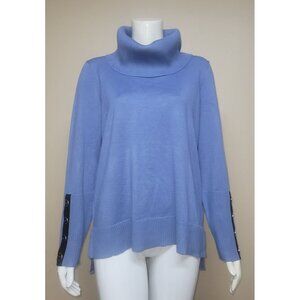 Melissa Paige Blue Quiet Harbor Cowl Neck Long Sleeve Sweater Size XL NEW